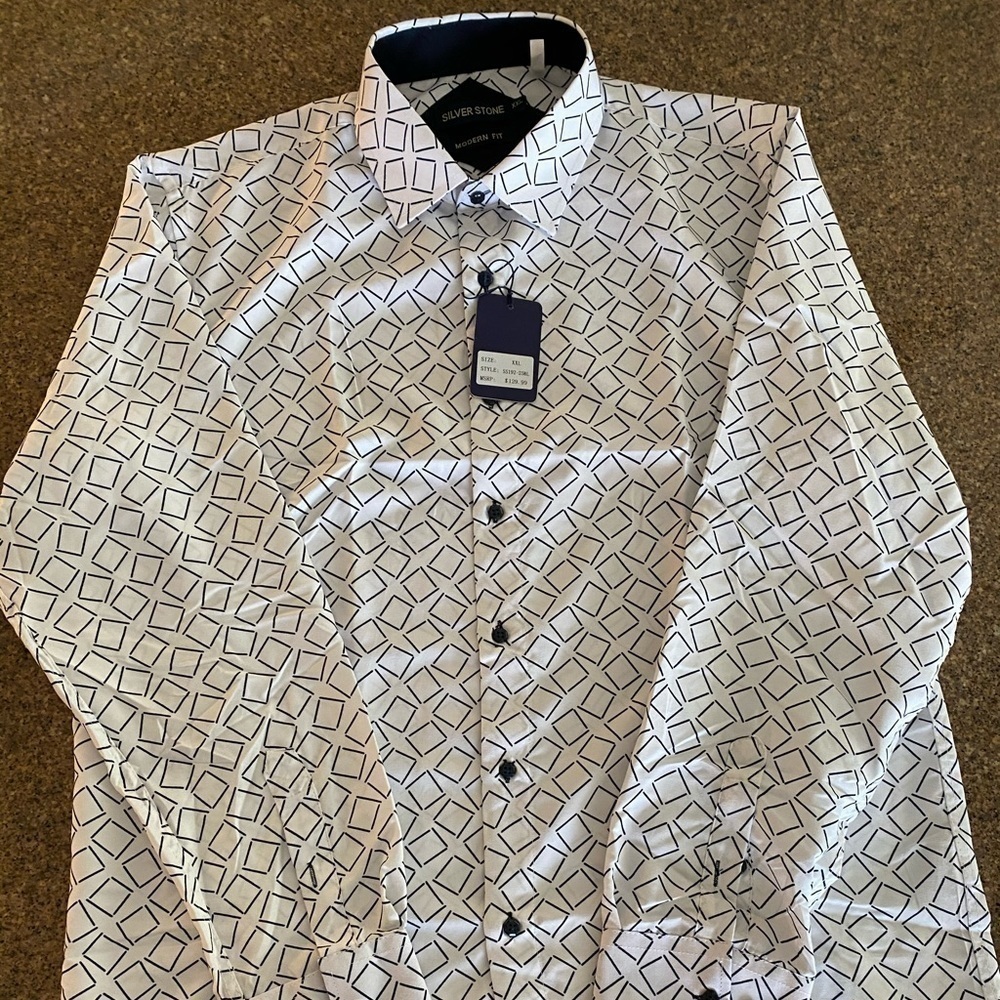 Silver Stone Long Sleeve Dress Shirt XXL 2XL NWT